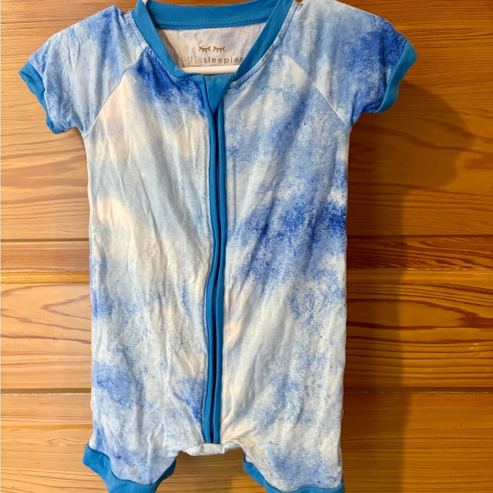 Little Sleepies Blue Watercolor Shorties